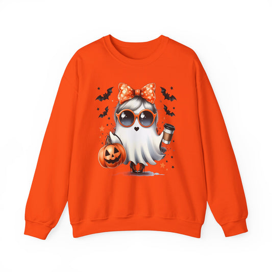 Unisex Heavy Blend™ Crewneck Sweatshirt with Cute Boojee Ghost