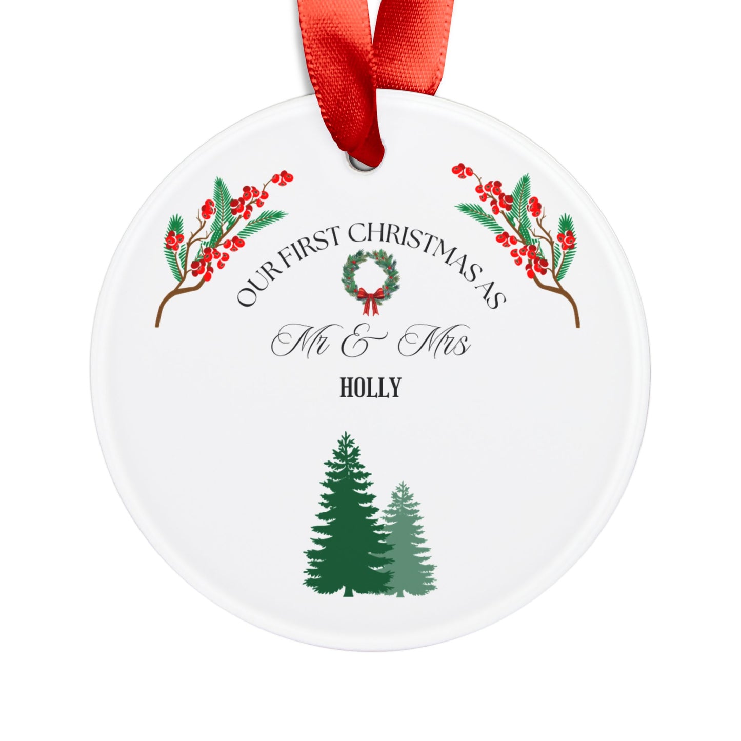 Acrylic Ornament with Ribbon