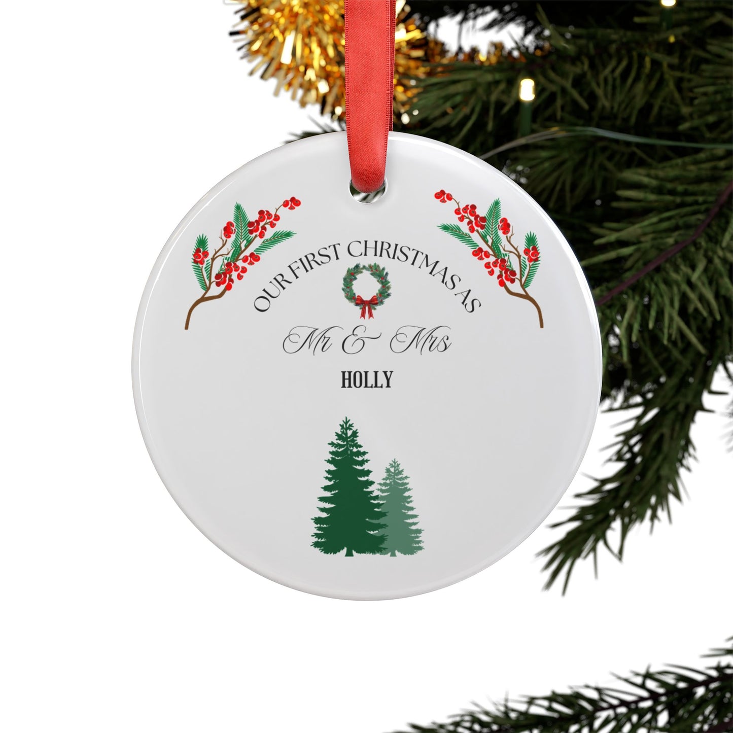 Acrylic Ornament with Ribbon