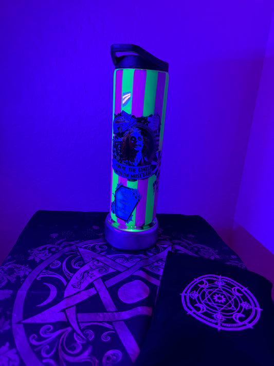 30oz Double Ombré Beetlejuice Tumbler - Neon Green & Neon Purple