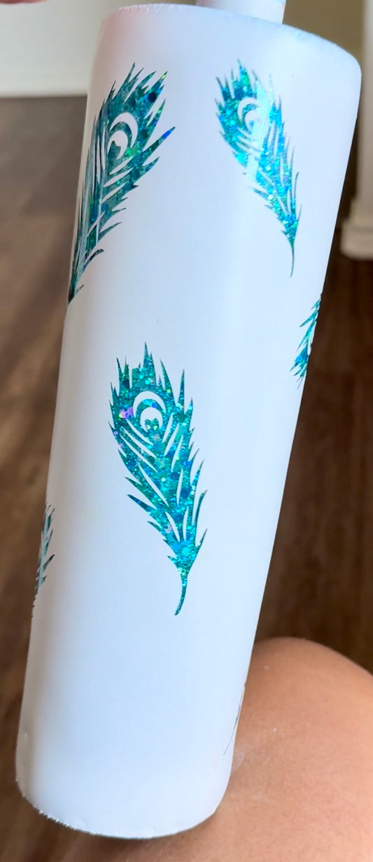 30oz 3D Peacock Tumbler – Insulated Stainless Steel Travel Mug with Lid