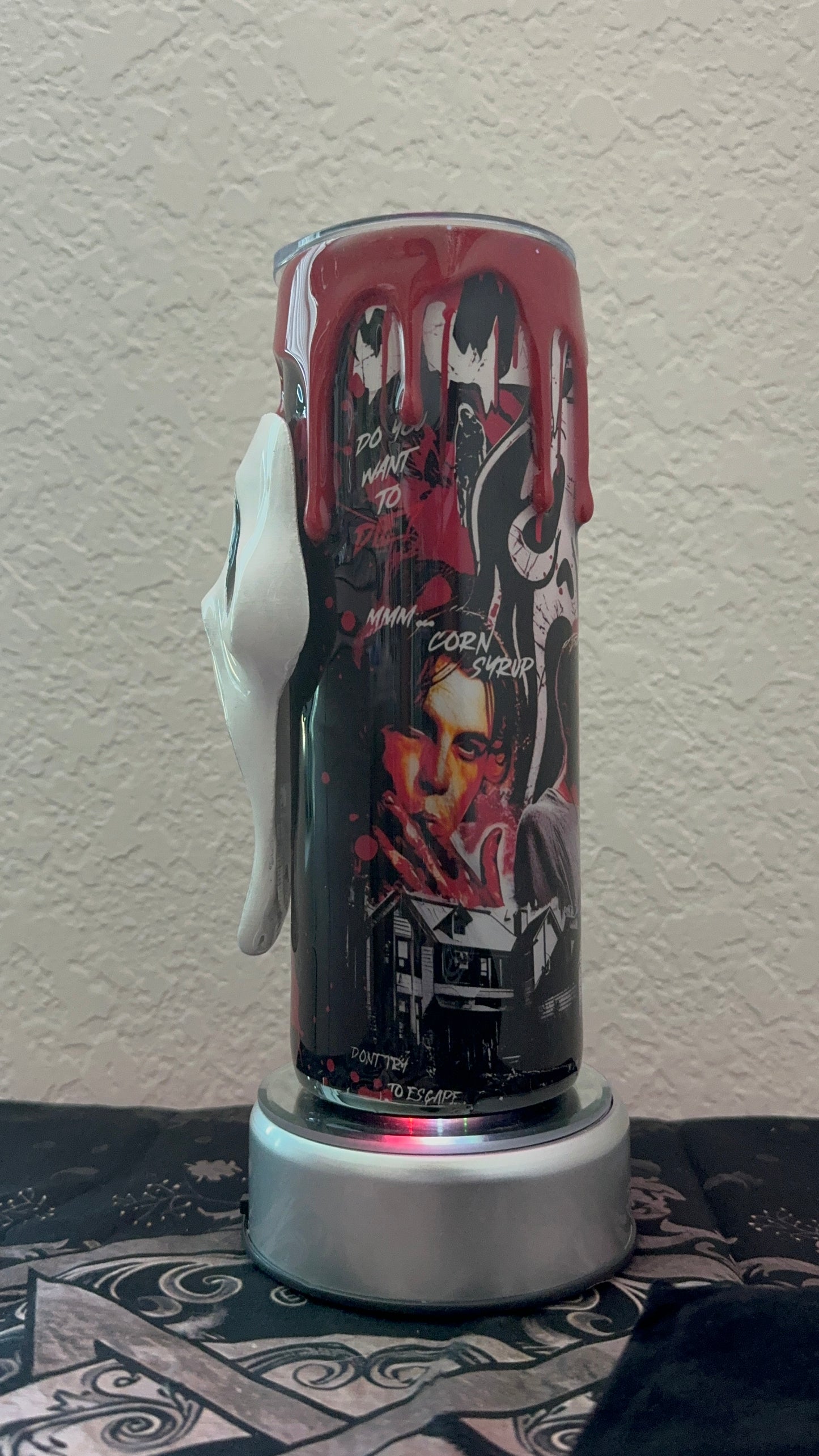 Scream Movie 20oz Tumbler with Hand Sculpted 3D Ghostface Mask