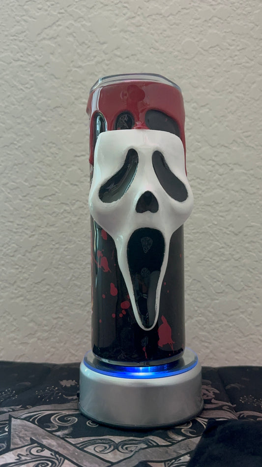 Scream Movie 20oz Tumbler with Hand Sculpted 3D Ghostface Mask