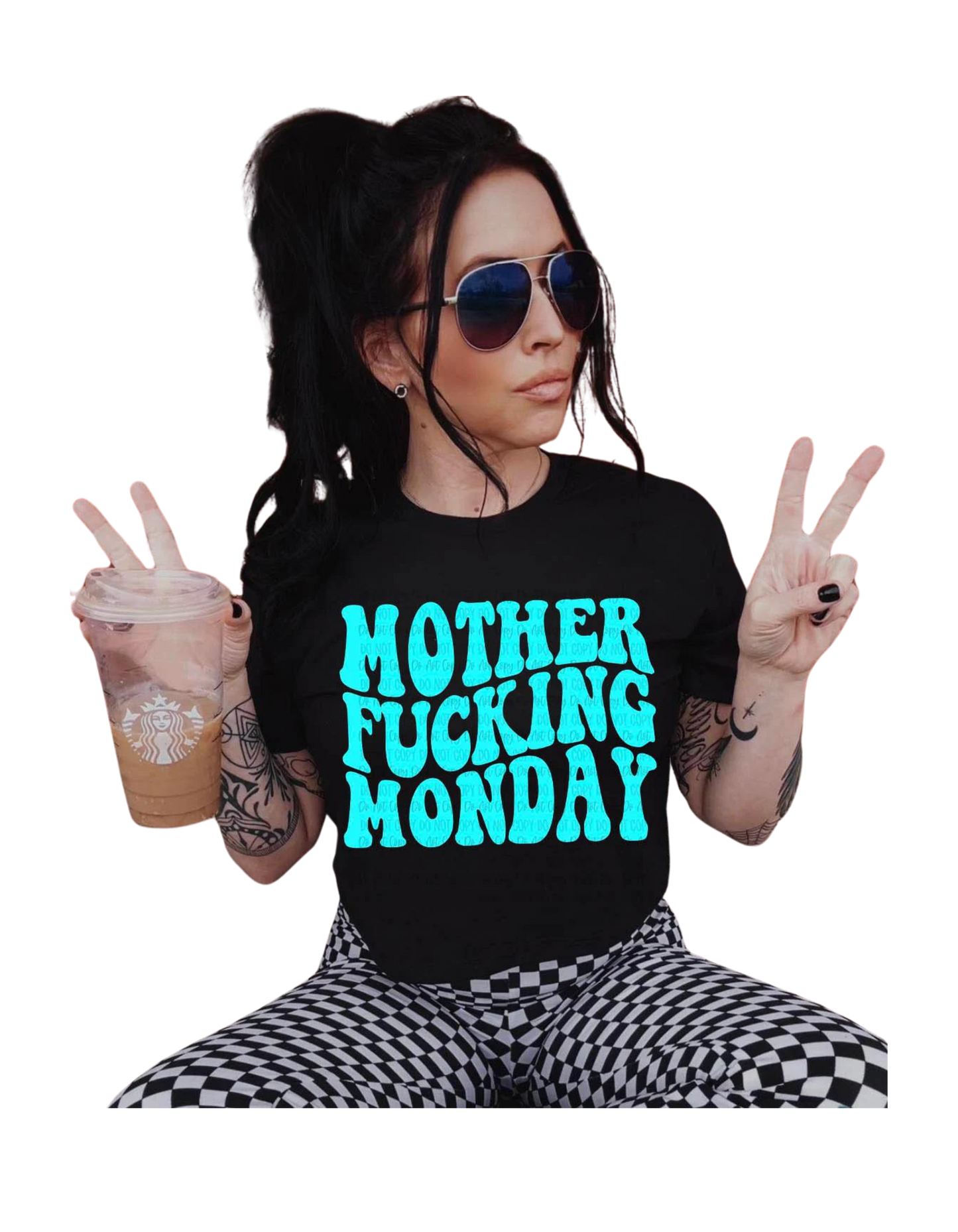 BLack Crop Top - "Motherfucking Monday" Design, Funny Graphic Tee for Women