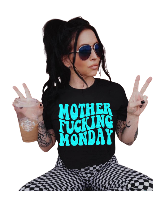 BLack Crop Top - "Motherfucking Monday" Design, Funny Graphic Tee for Women