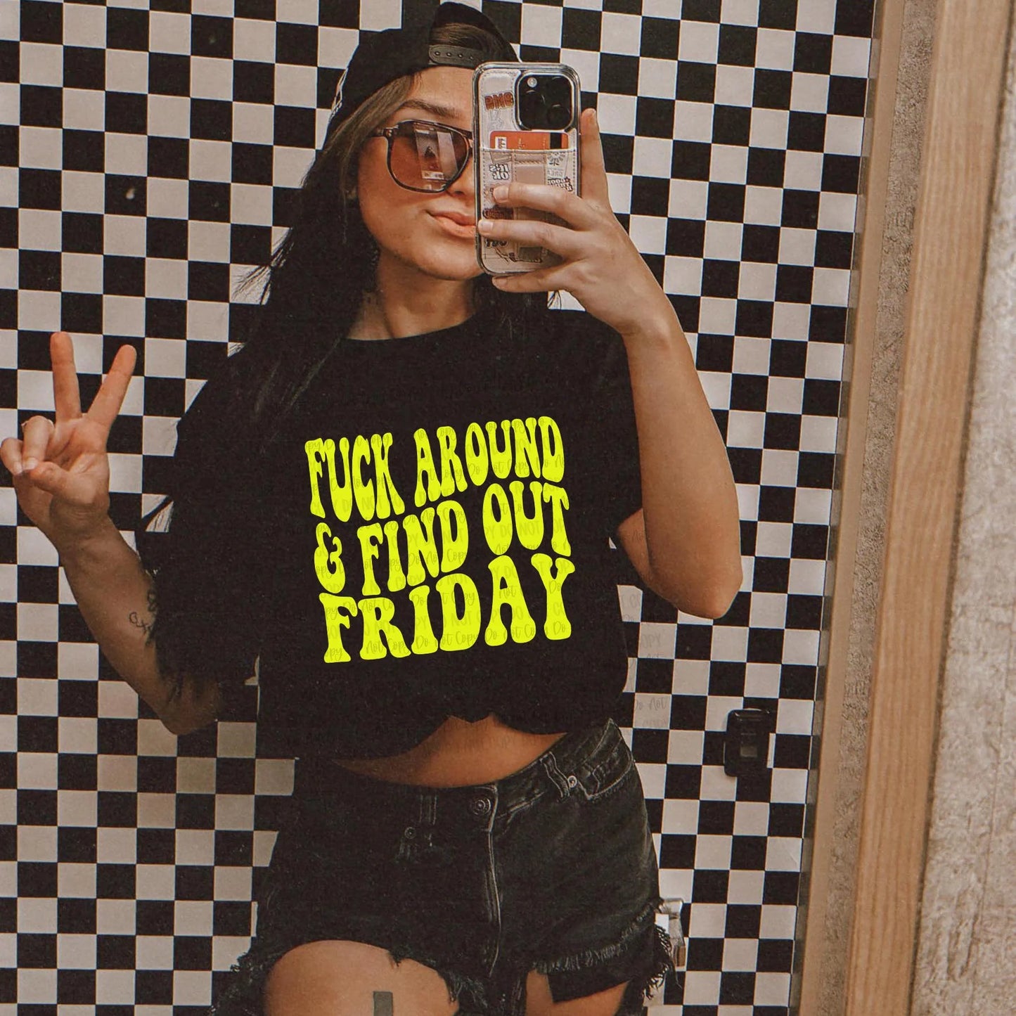 Edgy Black Crop Top - 'Fuck Around and Find Out Friday'