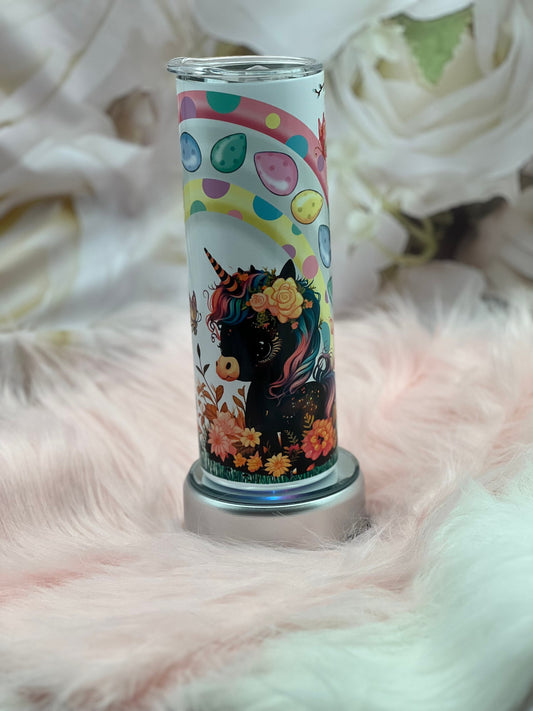 Easter Unicorn with Cute Rainbow 20oz Tumbler