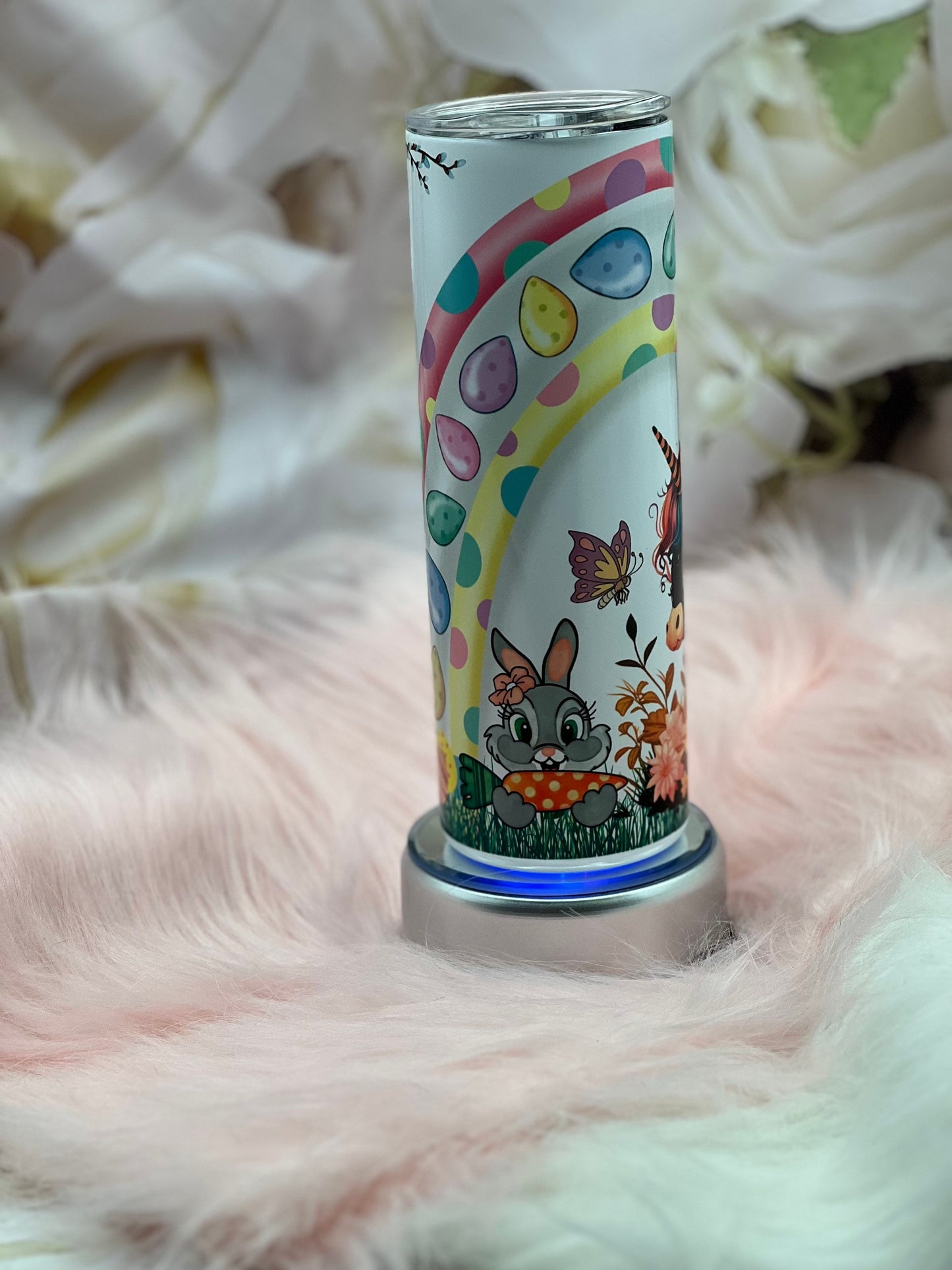 Easter Unicorn with Cute Rainbow 20oz Tumbler