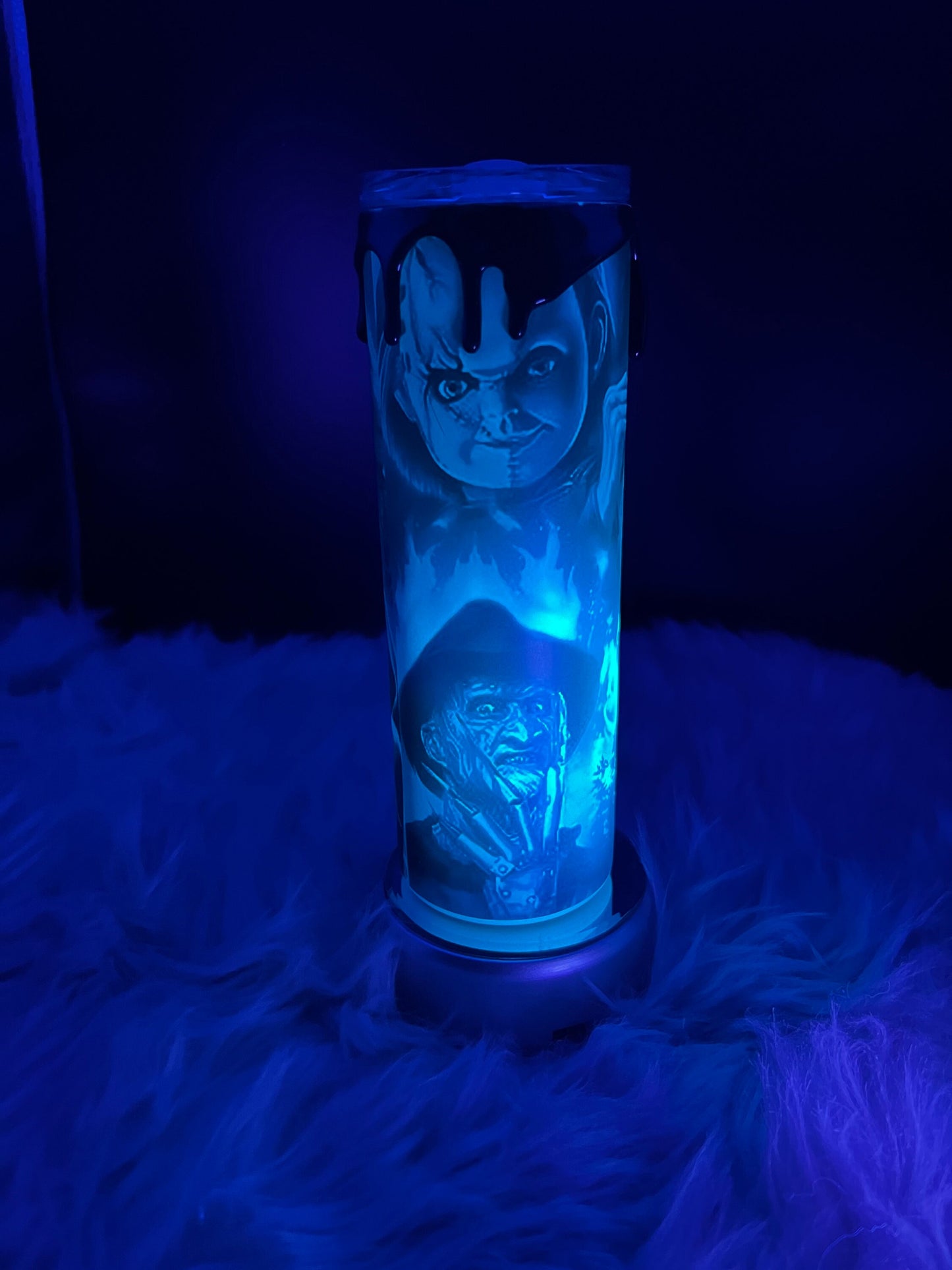 Glow-in-the-Dark Horror Legends 20oz Stainless Steel Tumbler - Scary movies - Halloween Tumbler