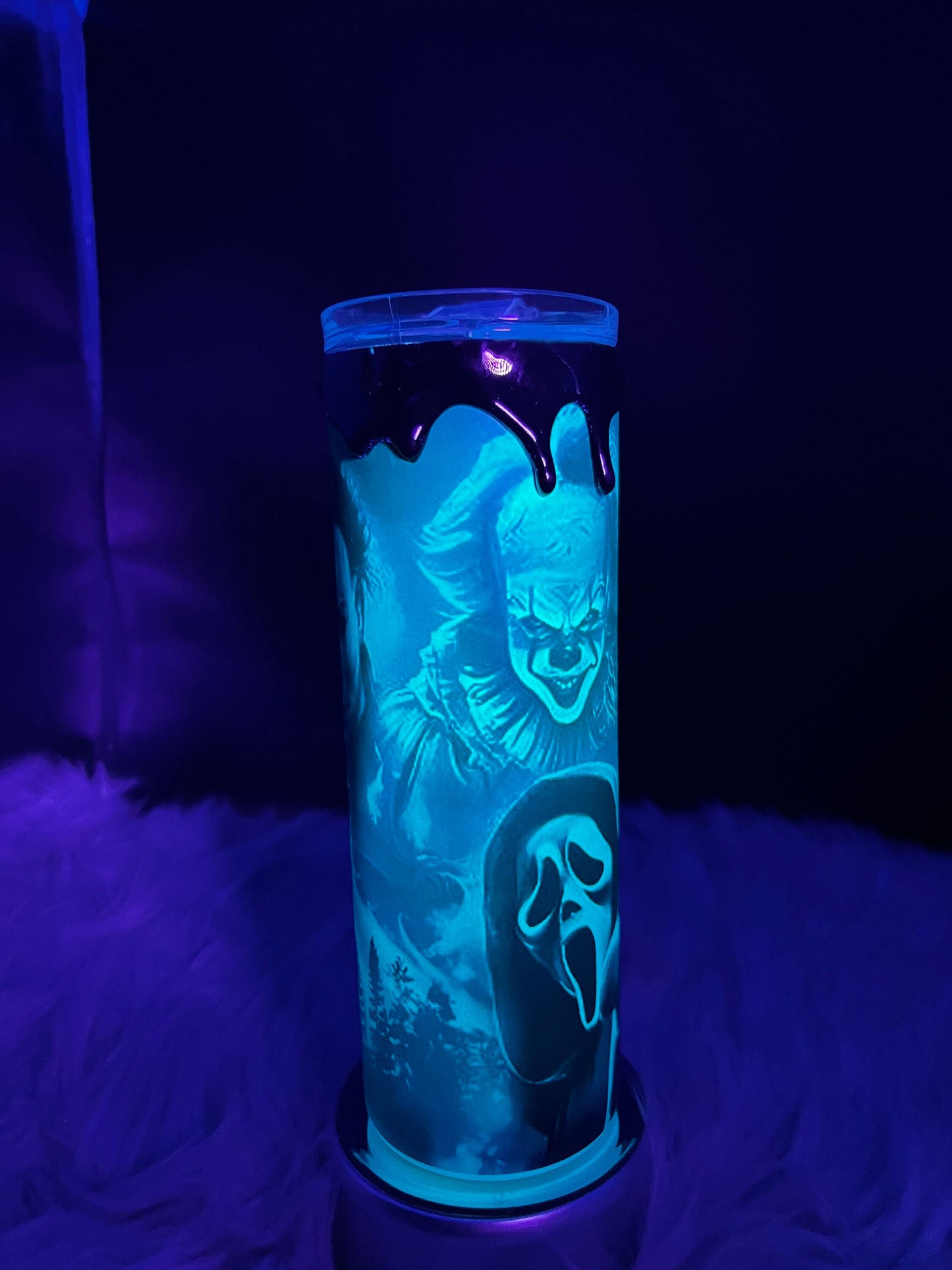 Glow-in-the-Dark Horror Legends 20oz Stainless Steel Tumbler - Scary movies - Halloween Tumbler