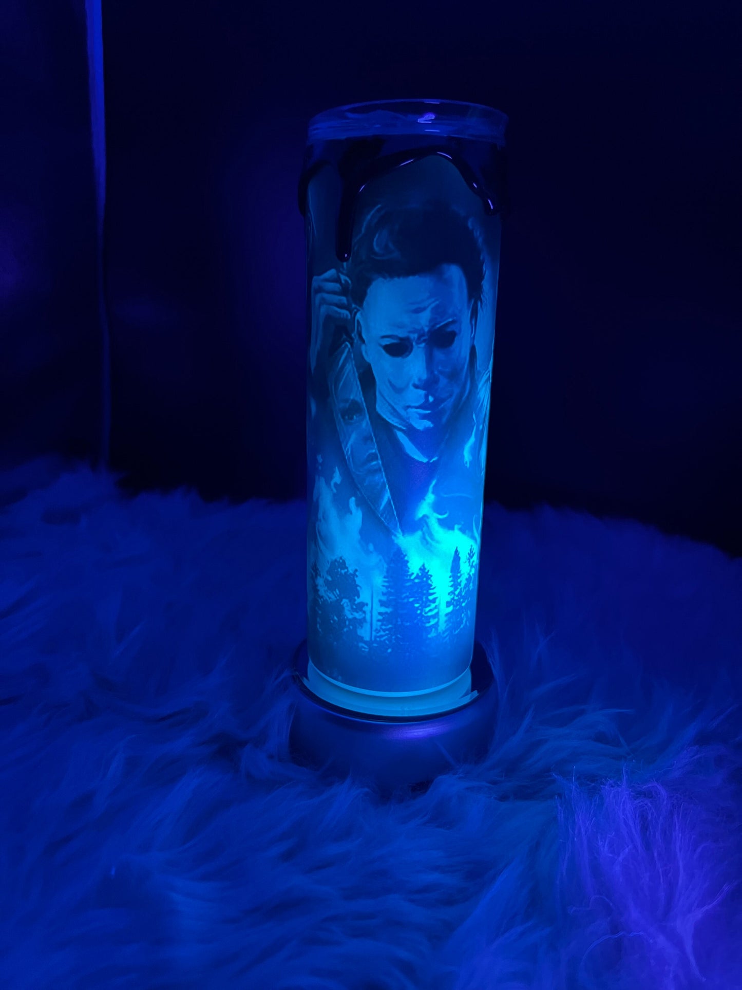 Glow-in-the-Dark Horror Legends 20oz Stainless Steel Tumbler - Scary movies - Halloween Tumbler