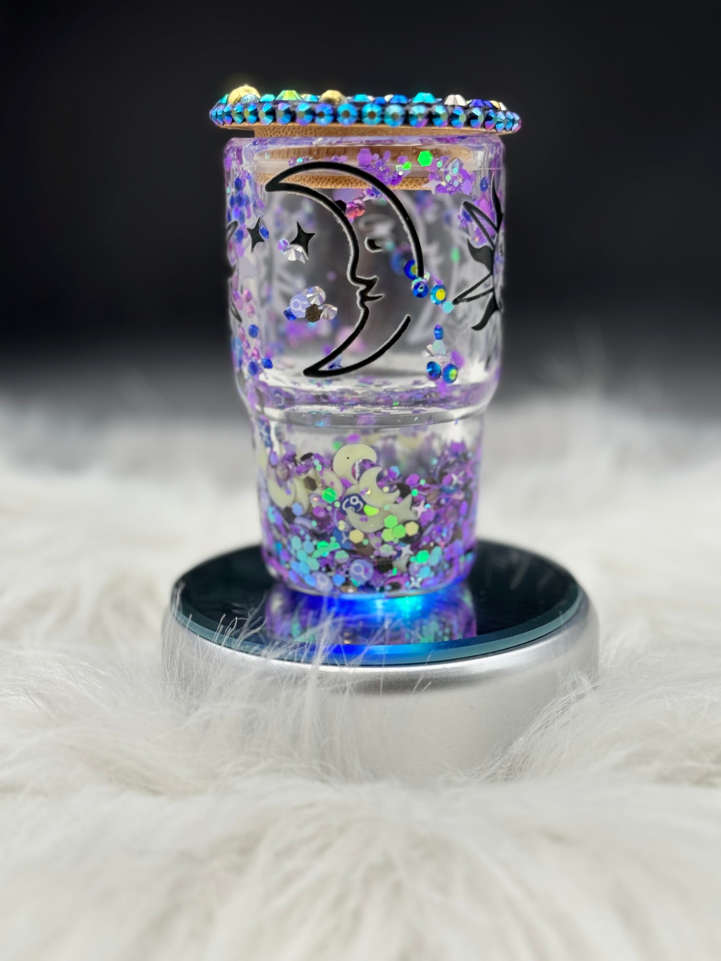 3oz Celestial Moon Snow Globe Tumbler