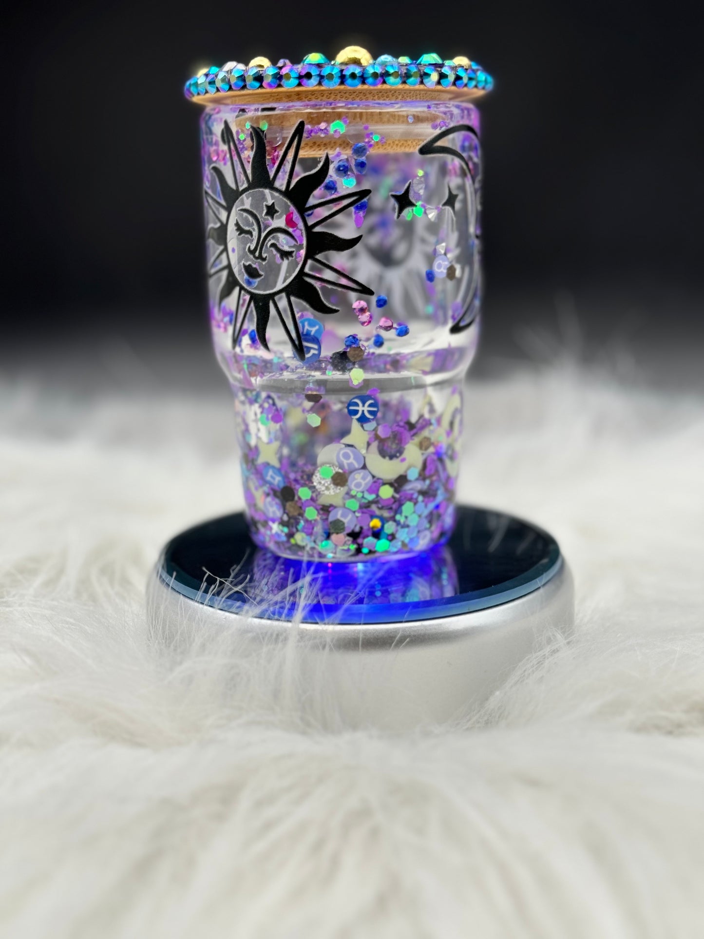 3oz Celestial Moon Snow Globe Tumbler