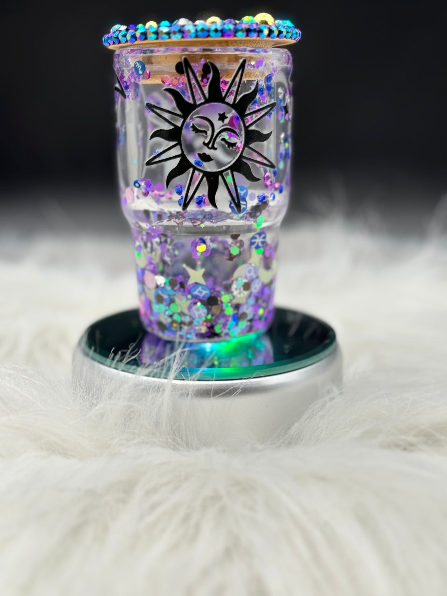 3oz Celestial Moon Snow Globe Tumbler