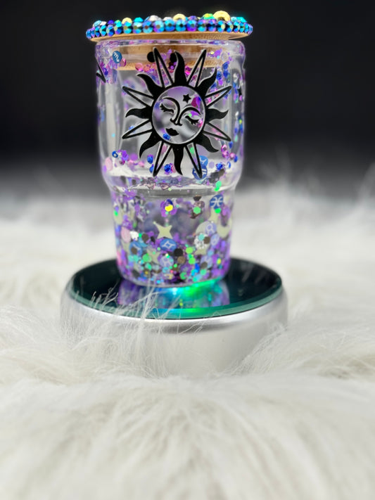 3oz Celestial Moon Snow Globe Tumbler