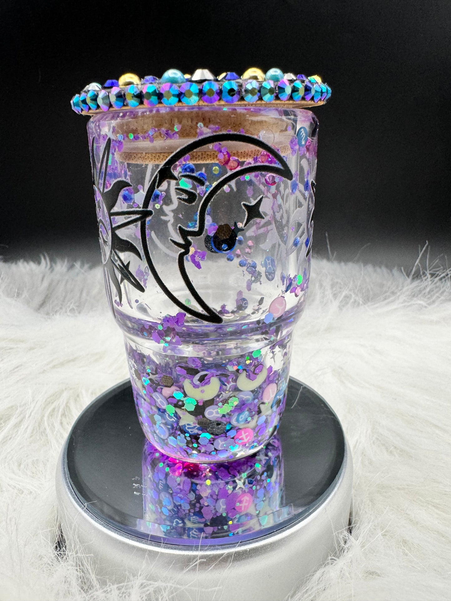 3oz Celestial Moon Snow Globe Tumbler